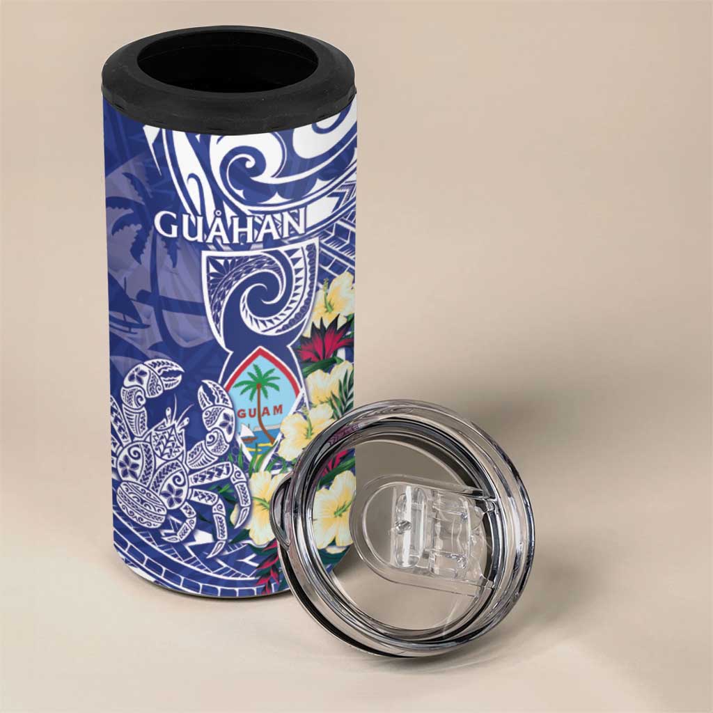 Personalised Hafa Adai Guam 4 in 1 Can Cooler Tumbler Latte Stone With Coconut Crab LT05 - Polynesian Pride