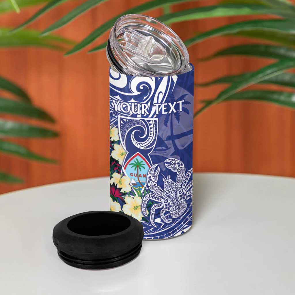 Personalised Hafa Adai Guam 4 in 1 Can Cooler Tumbler Latte Stone With Coconut Crab LT05 - Polynesian Pride