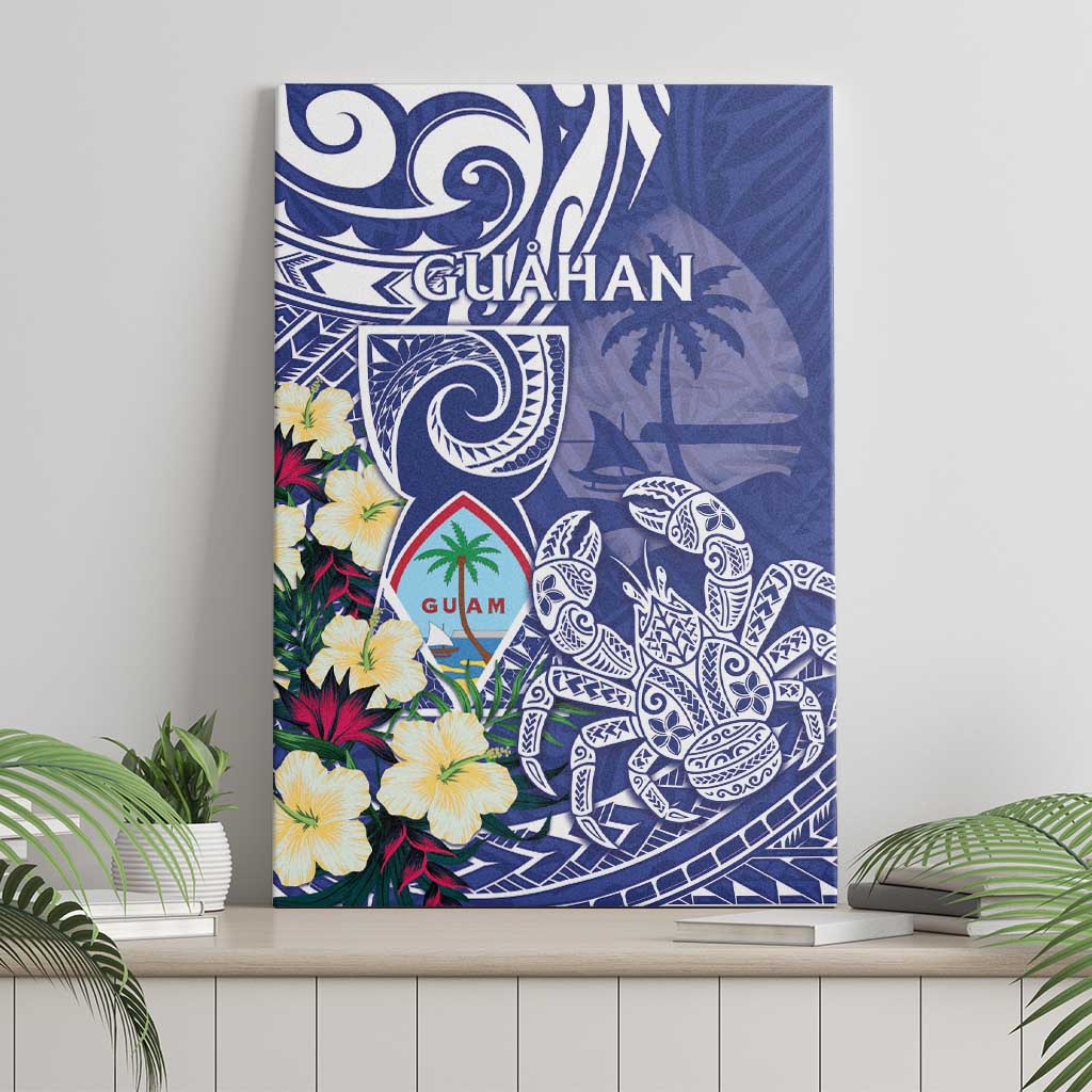 Hafa Adai Guam Canvas Wall Art Latte Stone With Coconut Crab LT05 - Polynesian Pride
