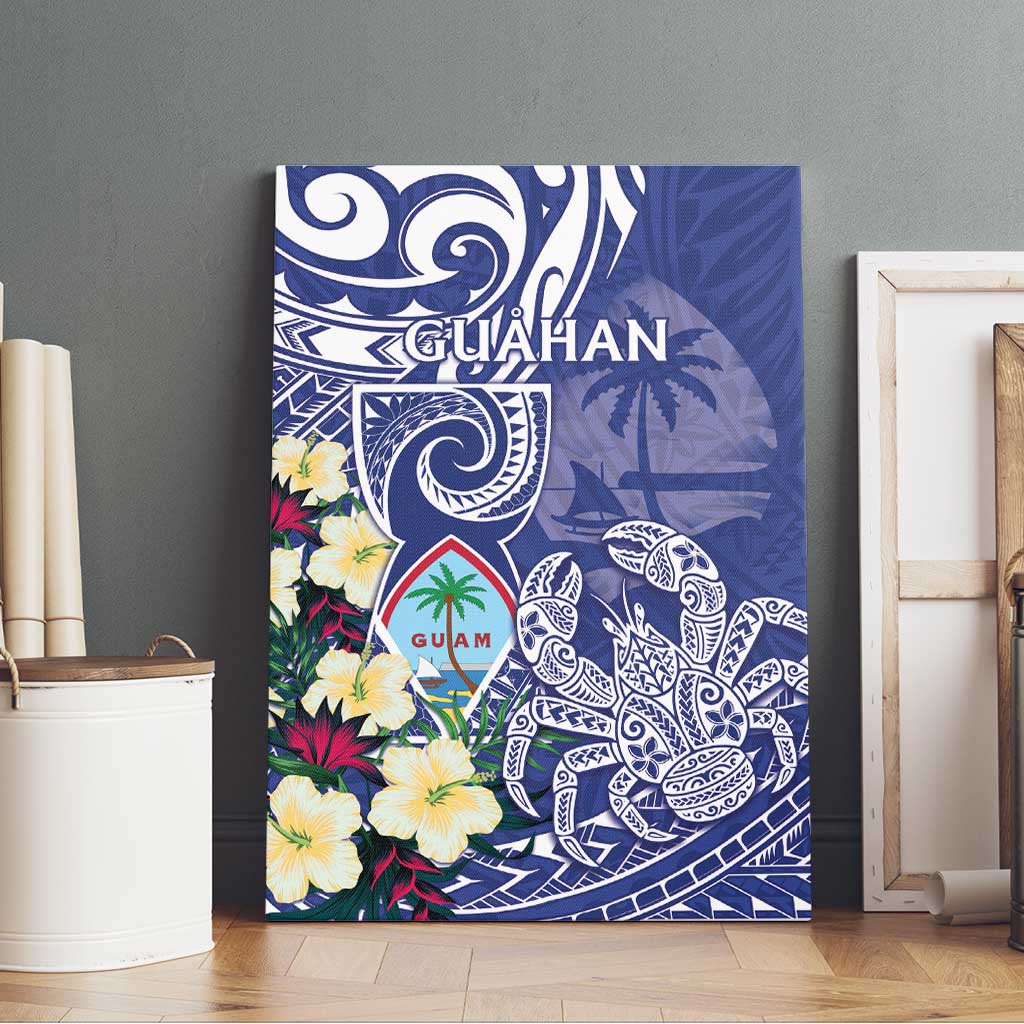 Hafa Adai Guam Canvas Wall Art Latte Stone With Coconut Crab LT05 - Polynesian Pride
