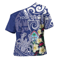 Personalised Hafa Adai Guam Cross Shoulder Shirt Latte Stone With Coconut Crab LT05 - Polynesian Pride
