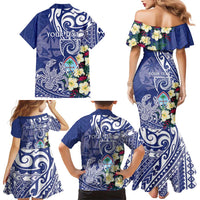 Personalised Hafa Adai Guam Family Matching Mermaid Dress and Hawaiian Shirt Latte Stone With Coconut Crab
