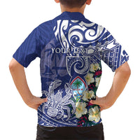 Personalised Hafa Adai Guam Family Matching Short Sleeve Bodycon Dress and Hawaiian Shirt Latte Stone With Coconut Crab