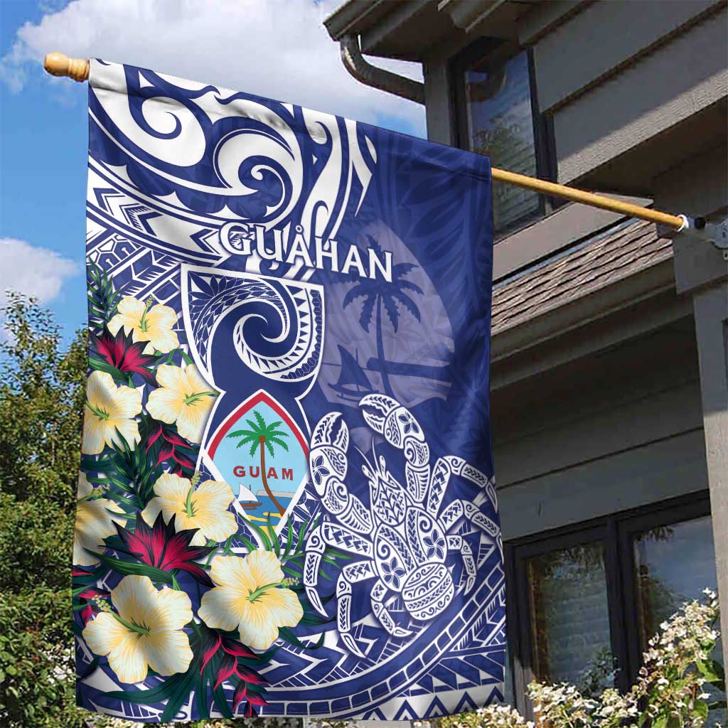 Hafa Adai Guam Garden Flag Latte Stone With Coconut Crab LT05 - Polynesian Pride