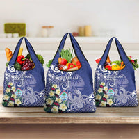 Hafa Adai Guam Grocery Bag Latte Stone With Coconut Crab LT05 3-pack One Size Blue - Polynesian Pride