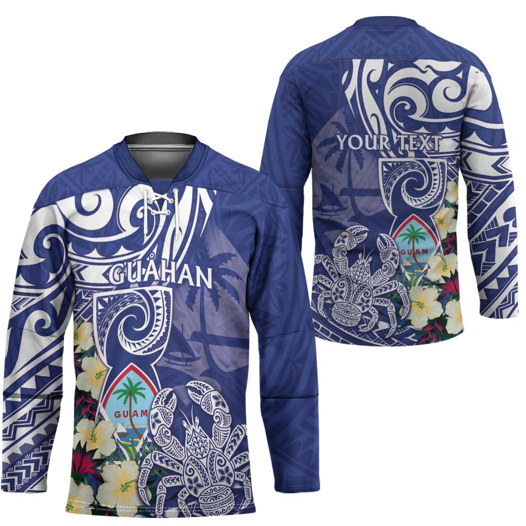 Personalised Hafa Adai Guam Hockey Jersey Latte Stone With Coconut Crab LT05 - Polynesian Pride