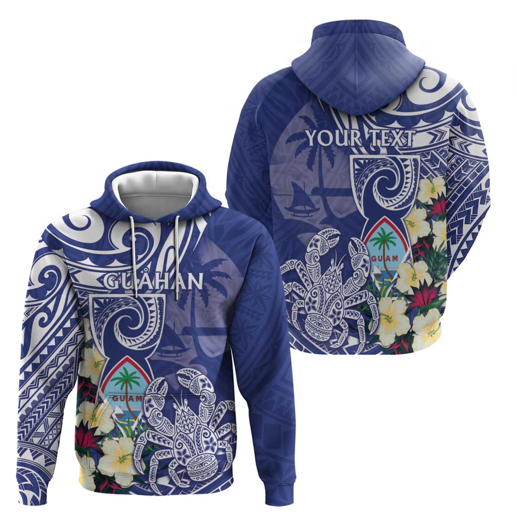 Personalised Hafa Adai Guam Hoodie Latte Stone With Coconut Crab LT05 - Polynesian Pride