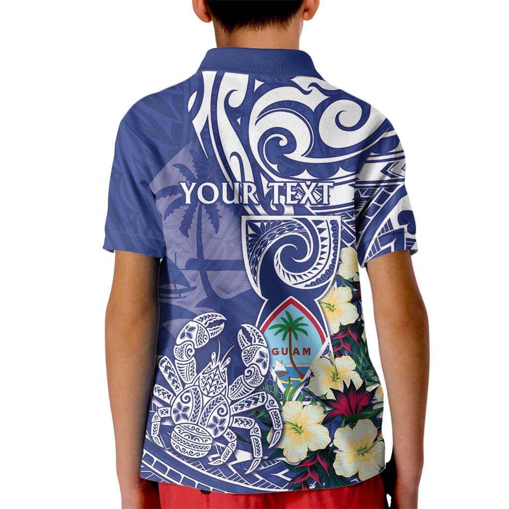 Personalised Hafa Adai Guam Kid Polo Shirt Latte Stone With Coconut Crab LT05 - Polynesian Pride