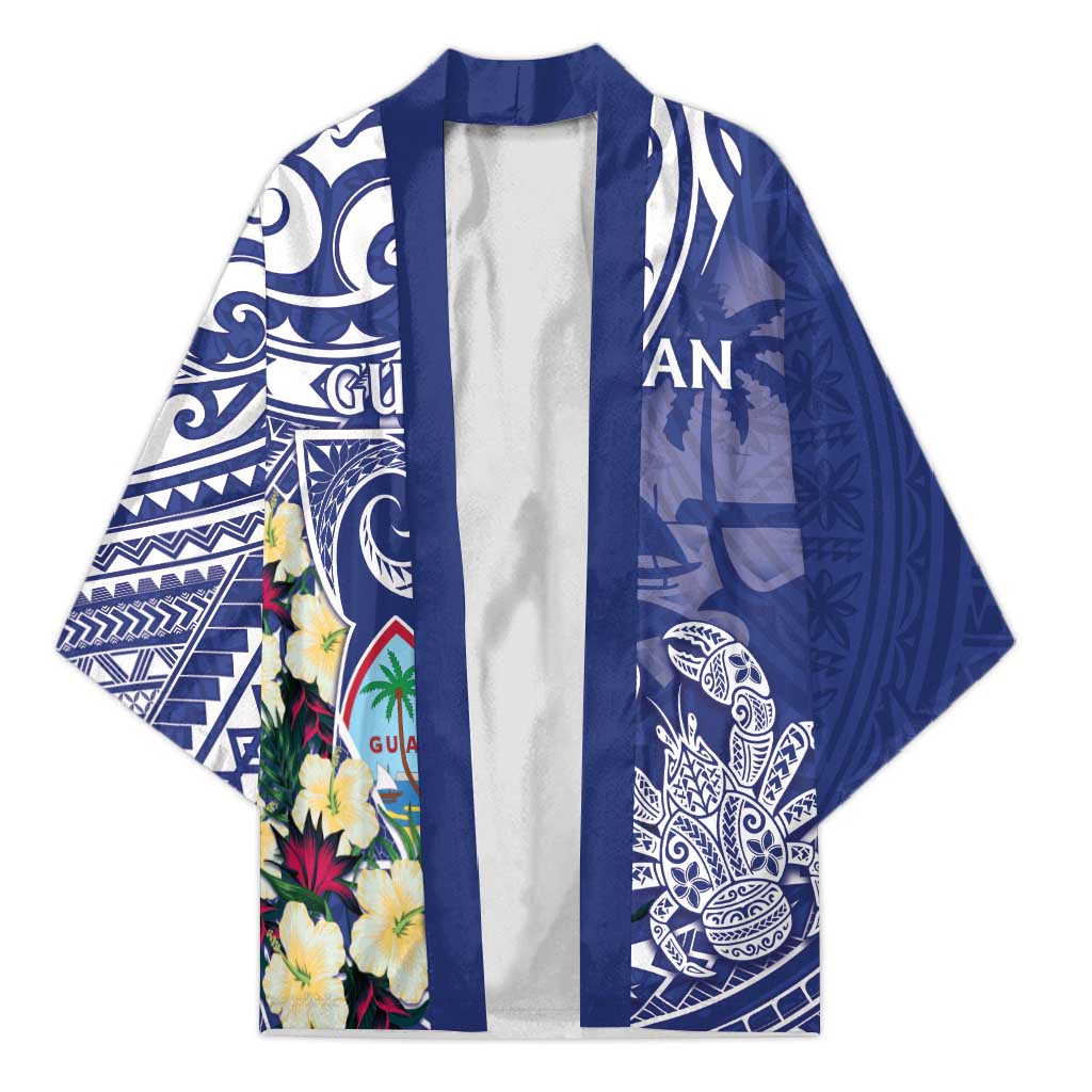 Personalised Hafa Adai Guam Kimono Latte Stone With Coconut Crab LT05 Unisex Blue - Polynesian Pride