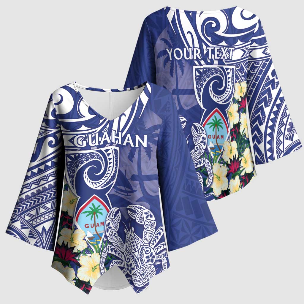 Personalised Hafa Adai Guam Kimono Sleeve Blouse Latte Stone With Coconut Crab LT05 - Polynesian Pride