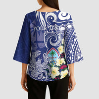 Personalised Hafa Adai Guam Kimono Sleeve Blouse Latte Stone With Coconut Crab LT05 - Polynesian Pride