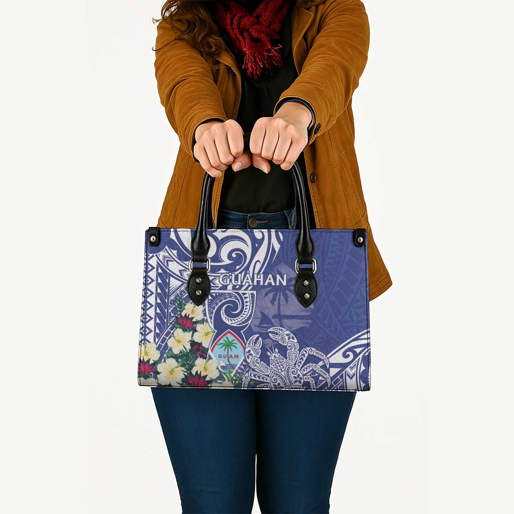 Hafa Adai Guam Leather Bag Latte Stone With Coconut Crab LT05 - Polynesian Pride