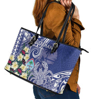 Hafa Adai Guam Leather Tote Bag Latte Stone With Coconut Crab LT05 - Polynesian Pride