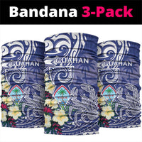 Hafa Adai Guam Neck Gaiter Latte Stone With Coconut Crab LT05 package One Size: 25*50cm Blue - Polynesian Pride