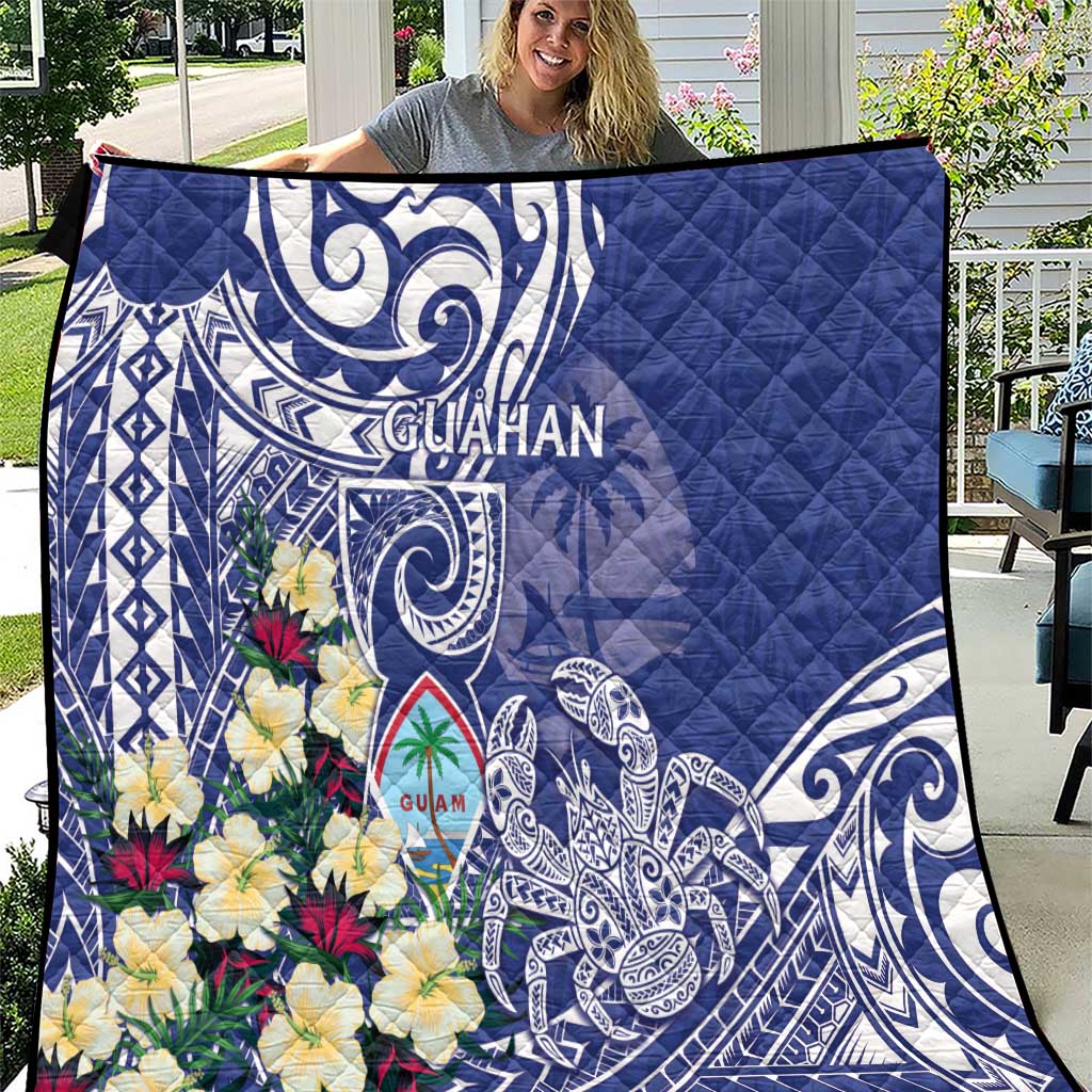 Hafa Adai Guam Quilt Latte Stone With Coconut Crab