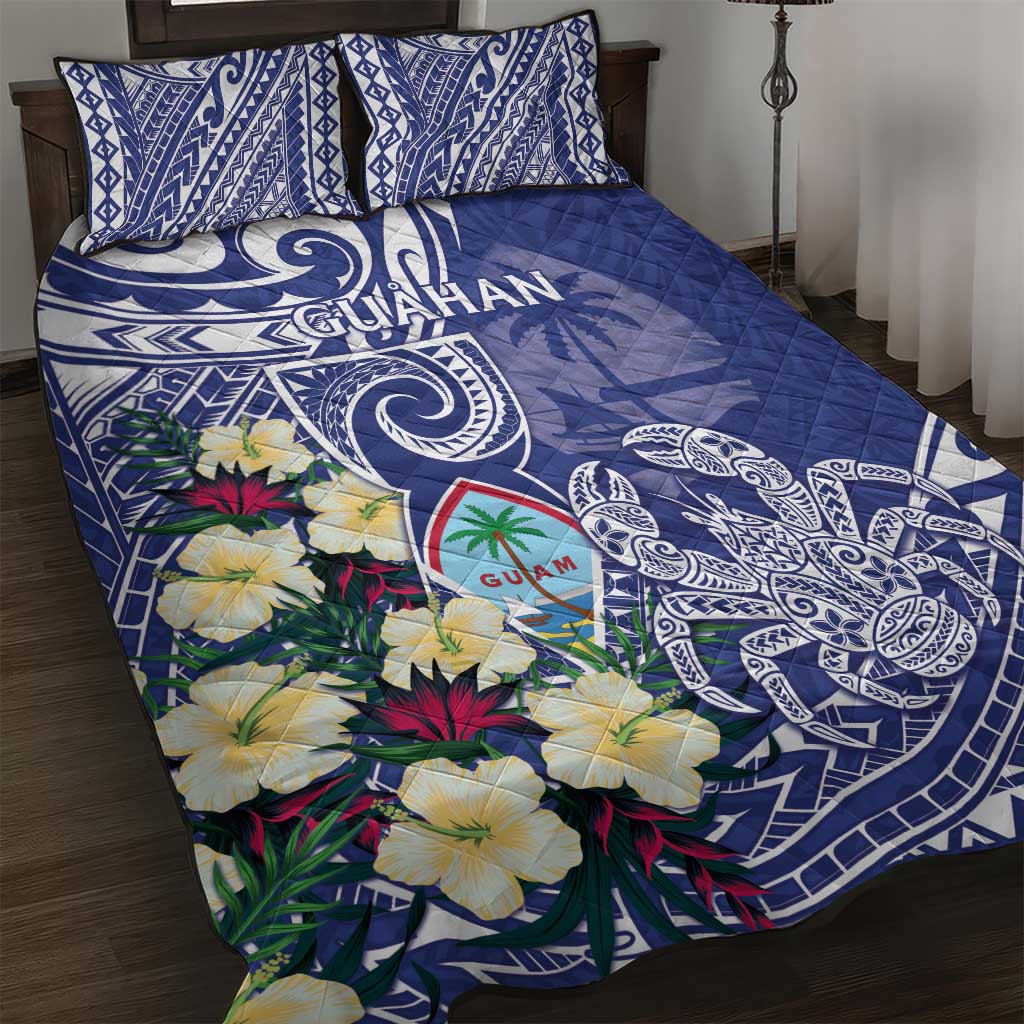Hafa Adai Guam Quilt Bed Set Latte Stone With Coconut Crab