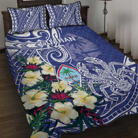 Hafa Adai Guam Quilt Bed Set Latte Stone With Coconut Crab LT05 Blue - Polynesian Pride