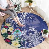 Hafa Adai Guam Round Carpet Latte Stone With Coconut Crab LT05 - Polynesian Pride