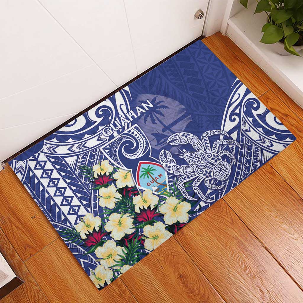 Hafa Adai Guam Rubber Doormat Latte Stone With Coconut Crab LT05 - Polynesian Pride