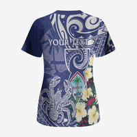 Personalised Hafa Adai Guam Scrub Top Latte Stone With Coconut Crab LT05 - Polynesian Pride