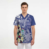 Personalised Hafa Adai Guam Scrub Top Latte Stone With Coconut Crab LT05 - Polynesian Pride