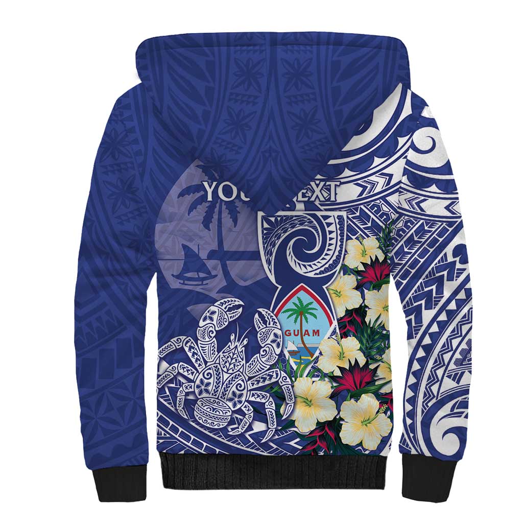 Personalised Hafa Adai Guam Sherpa Hoodie Latte Stone With Coconut Crab LT05 - Polynesian Pride