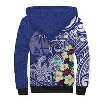 Personalised Hafa Adai Guam Sherpa Hoodie Latte Stone With Coconut Crab LT05 - Polynesian Pride