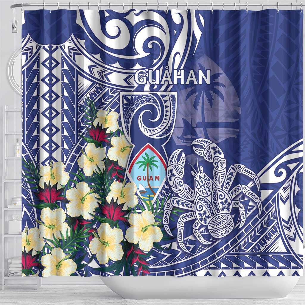 Hafa Adai Guam Shower Curtain Latte Stone With Coconut Crab LT05 - Polynesian Pride