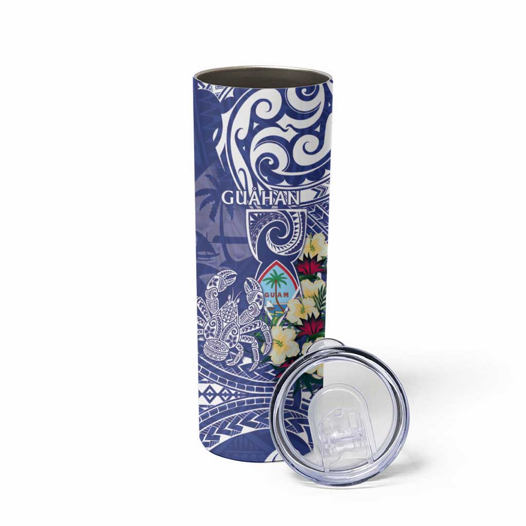 Personalised Hafa Adai Guam Skinny Tumbler Latte Stone With Coconut Crab LT05 - Polynesian Pride