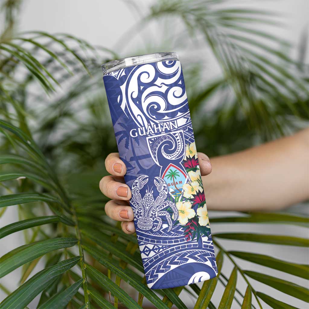 Personalised Hafa Adai Guam Skinny Tumbler Latte Stone With Coconut Crab LT05 - Polynesian Pride