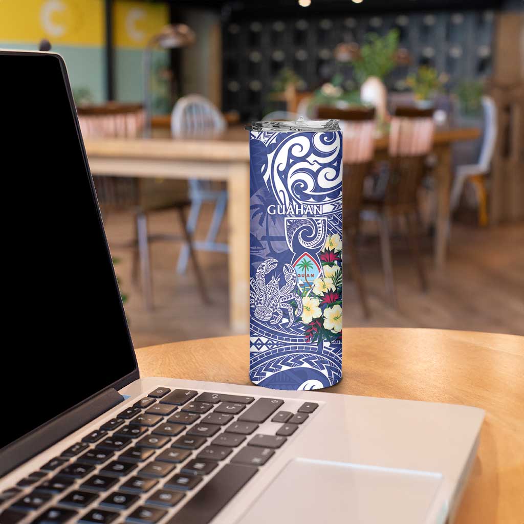 Personalised Hafa Adai Guam Skinny Tumbler Latte Stone With Coconut Crab LT05 - Polynesian Pride