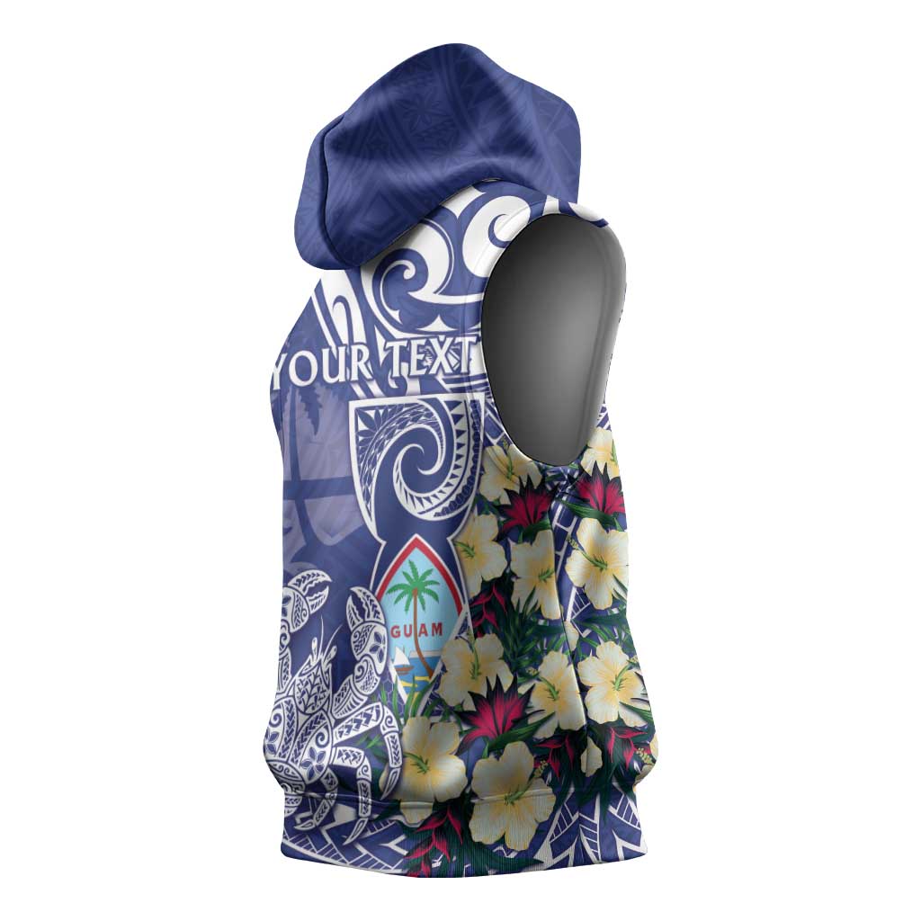 Personalised Hafa Adai Guam Sleeveless Hoodie Latte Stone With Coconut Crab LT05 - Polynesian Pride