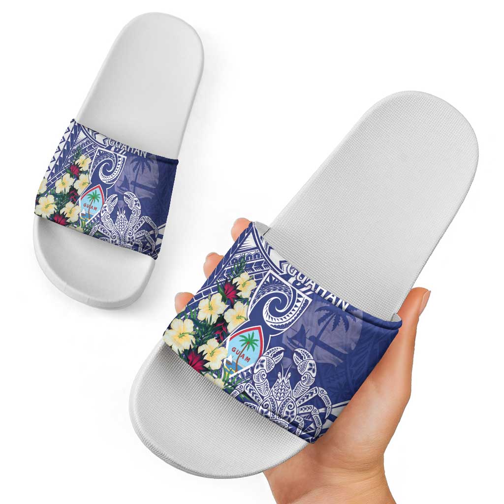 Hafa Adai Guam Slide Sandals Latte Stone With Coconut Crab LT05 - Polynesian Pride