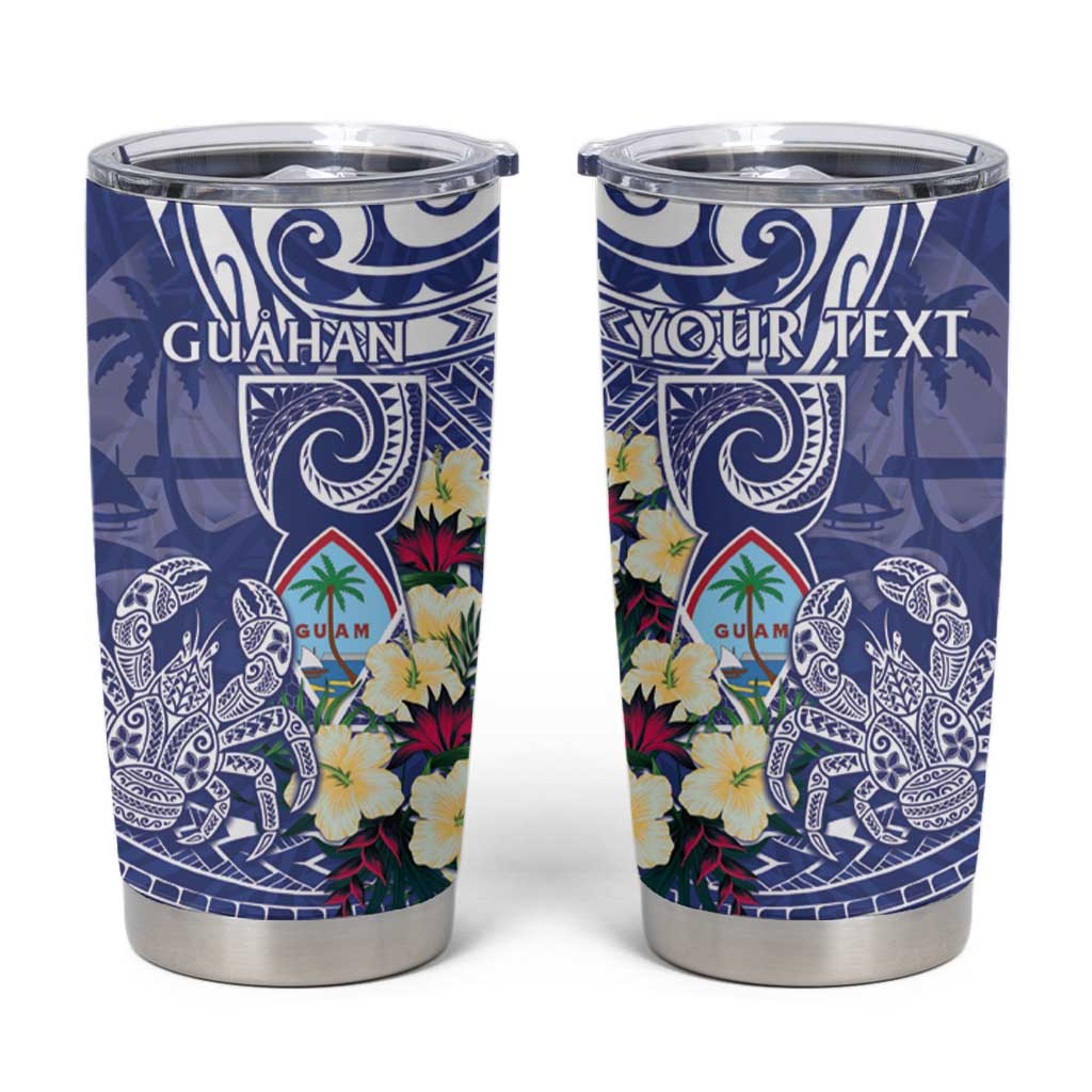 Personalised Hafa Adai Guam Tumbler Cup Latte Stone With Coconut Crab
