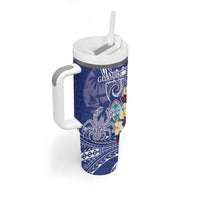 Personalised Hafa Adai Guam Tumbler With Handle Latte Stone With Coconut Crab