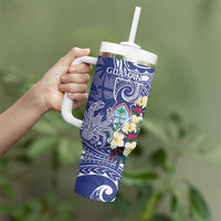 Personalised Hafa Adai Guam Tumbler With Handle Latte Stone With Coconut Crab
