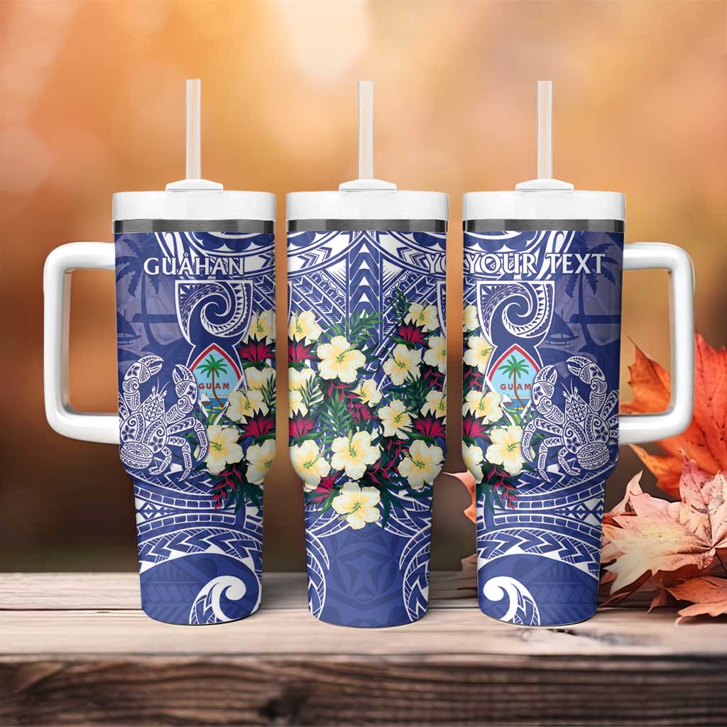 Personalised Hafa Adai Guam Tumbler With Handle Latte Stone With Coconut Crab