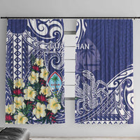 Hafa Adai Guam Window Curtain Latte Stone With Coconut Crab LT05 With Hooks Blue - Polynesian Pride