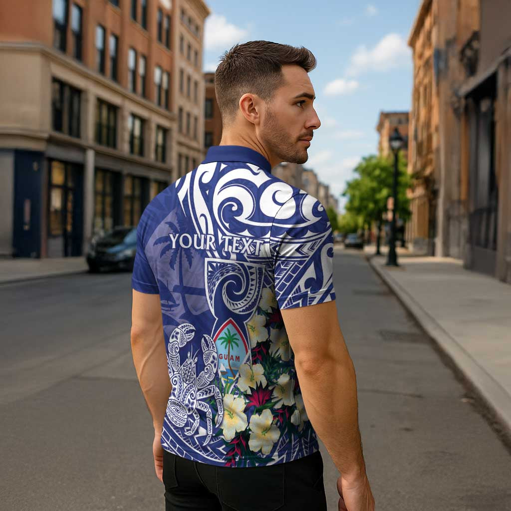 Personalised Hafa Adai Guam Zipper Polo Shirt Latte Stone With Coconut Crab LT05 - Polynesian Pride
