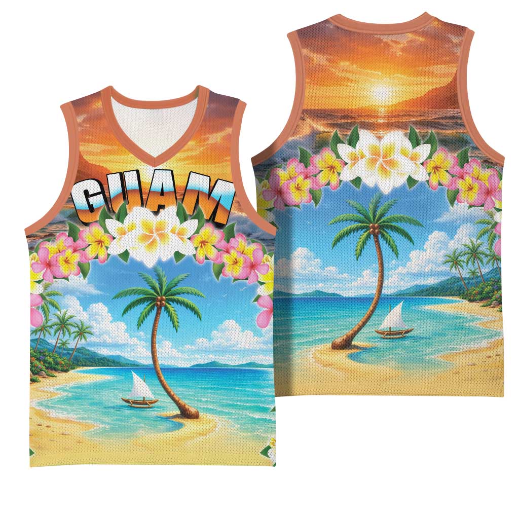 Guam Basketball Jersey Eternal Summer Sunset Beach LT05 - Polynesian Pride