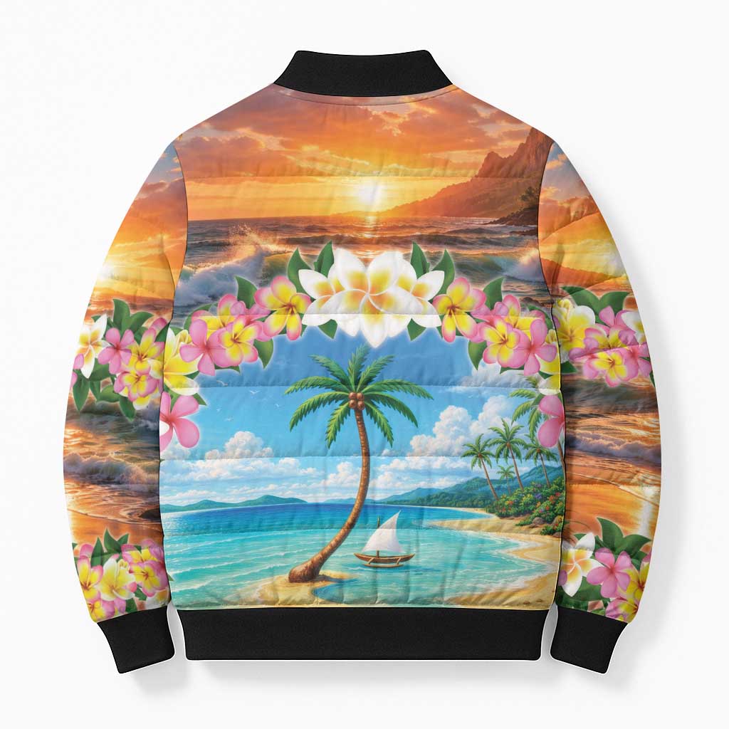 Guam Bomber Puffer Jacket Eternal Summer Sunset Beach LT05 - Polynesian Pride