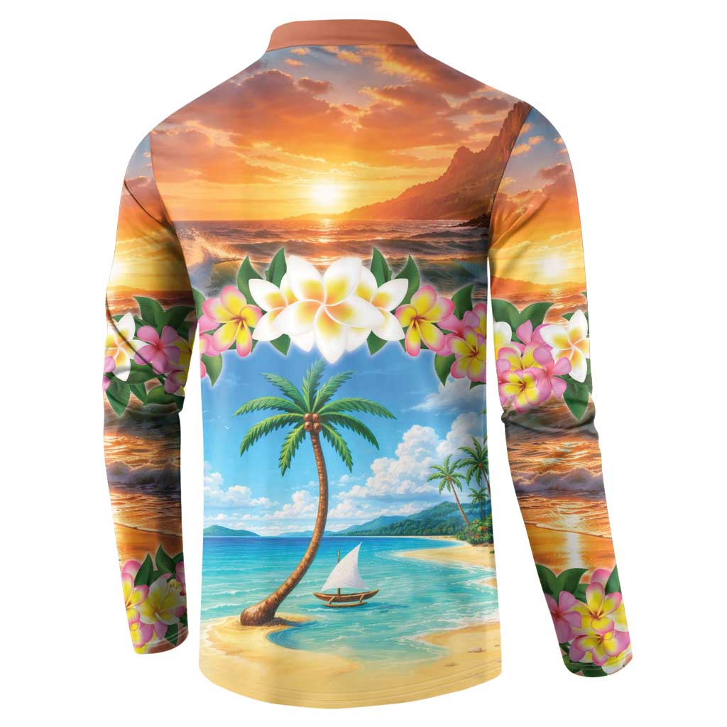 Guam Button Sweatshirt Eternal Summer Sunset Beach LT05 - Polynesian Pride