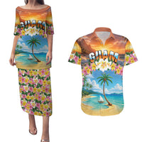 Guam Couples Matching Puletasi and Hawaiian Shirt Eternal Summer Sunset Beach LT05 Colorful - Polynesian Pride