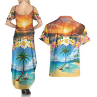 Guam Couples Matching Summer Maxi Dress and Hawaiian Shirt Eternal Summer Sunset Beach LT05 - Polynesian Pride