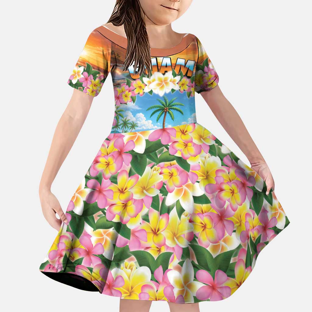 Guam Family Matching Off Shoulder Maxi Dress and Hawaiian Shirt Eternal Summer Sunset Beach