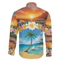 Guam Family Matching Short Sleeve Bodycon Dress and Hawaiian Shirt Eternal Summer Sunset Beach