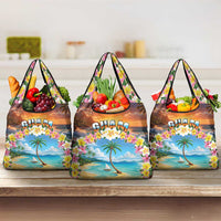 Guam Grocery Bag Eternal Summer Sunset Beach LT05 3-pack One Size Colorful - Polynesian Pride