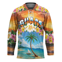 Guam Hockey Jersey Eternal Summer Sunset Beach LT05 Unisex Colorful - Polynesian Pride
