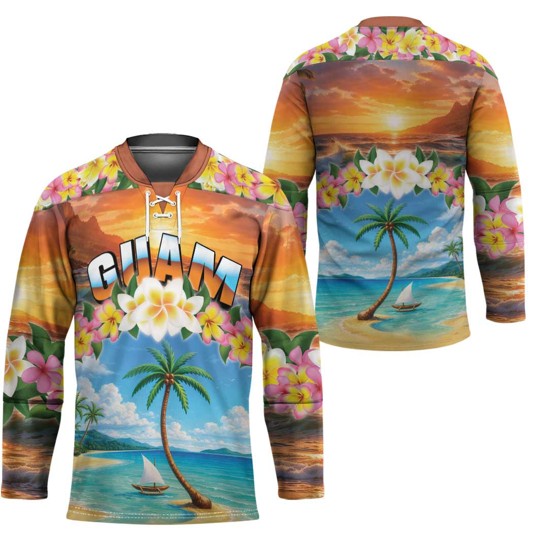 Guam Hockey Jersey Eternal Summer Sunset Beach LT05 - Polynesian Pride