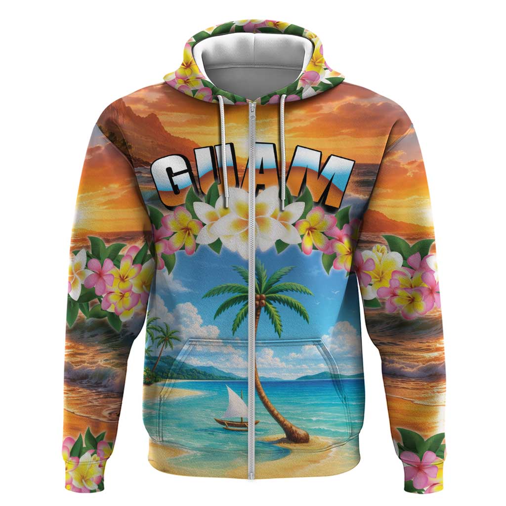 Guam Hoodie Eternal Summer Sunset Beach LT05 Zip Hoodie Colorful - Polynesian Pride